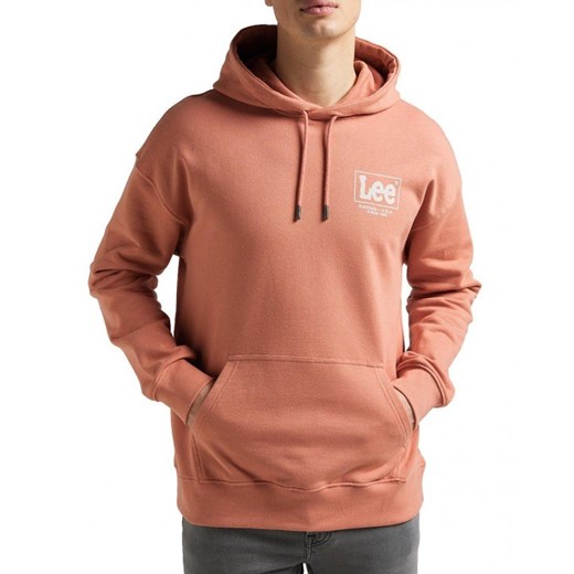 LEE LOGO LOOSE HOODIE MĘSKA BLUZA Z KAPTUREM LOGO NADURK RUST L83SSPUK 112145617 ze sklepu YouNeedit.pl w kategorii Bluzy męskie - zdjęcie 180315696