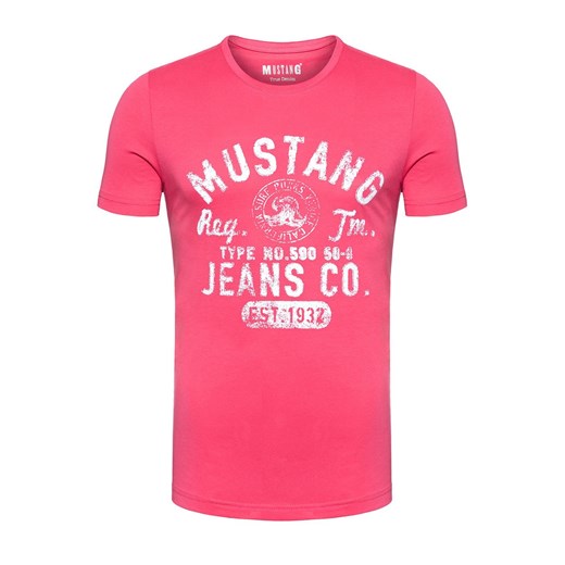 MUSTANG T SHIRT MUSTANG T SHIRT Print Tee CLARET RED 1007520 8213 ze sklepu YouNeedit.pl w kategorii T-shirty męskie - zdjęcie 180316488