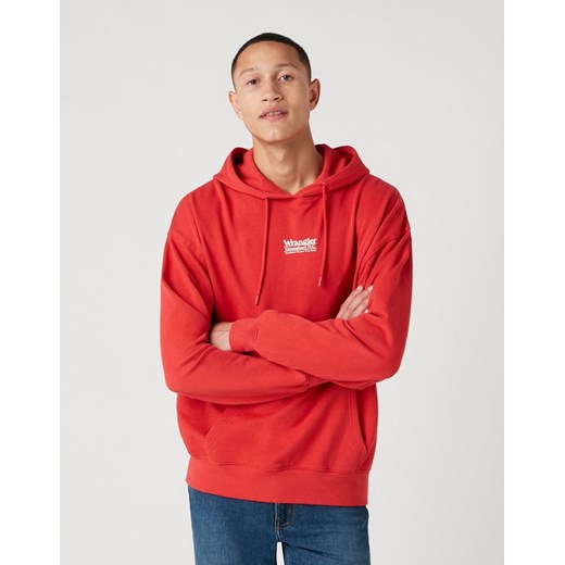 MĘSKA BLUZA WRANGLER HOODIE ROCOCCO RED W6E1HAXA4 112130724 ze sklepu YouNeedit.pl w kategorii Bluzy męskie - zdjęcie 180316596