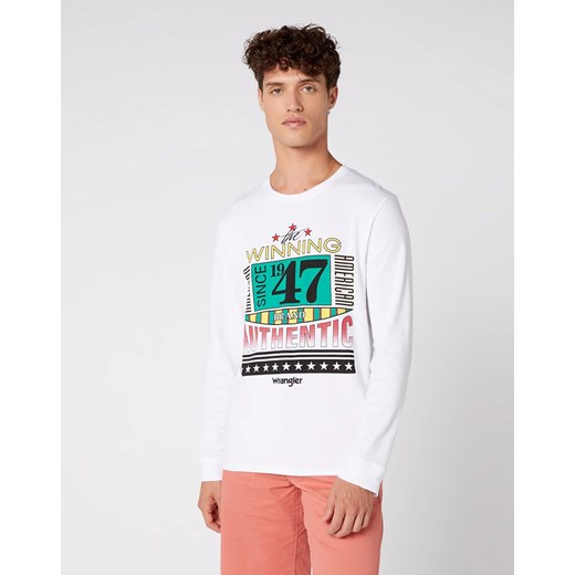 MĘSKI LONGSLEEVE WRANGLER LS WRANGLER TEE WHITE W7E2D0989 112131776 ze sklepu YouNeedit.pl w kategorii T-shirty męskie - zdjęcie 180316657