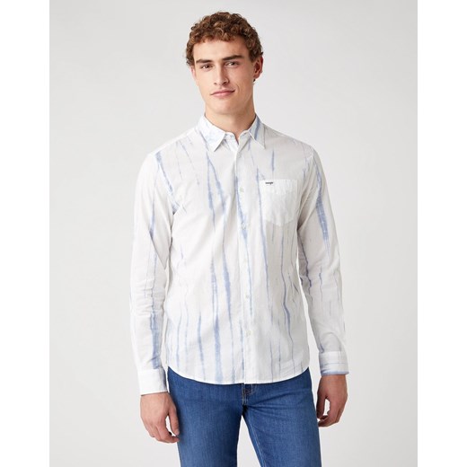 KOSZULA MĘSKA WRANGLER LS 1PKT SHIRT WHITE W5A9OG989 112130089 ze sklepu YouNeedit.pl w kategorii Koszule męskie - zdjęcie 180317176