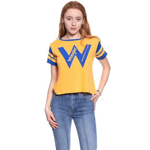 WRANGLER T SHIRT DAMSKI B&Y W CROP TEE AMBER YELLOW W721CF7UY 112130924 ze sklepu YouNeedit.pl w kategorii Bluzki damskie - zdjęcie 180318358
