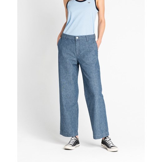 LEE WIDE LEG DAMSKIE SPODNIE MATERIAŁOWE CHAMBRAY L31GCMF 112107098 ze sklepu YouNeedit.pl w kategorii Spodnie damskie - zdjęcie 180318618