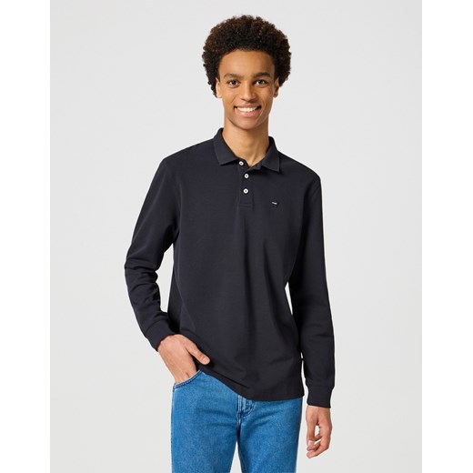 MĘSKI LONGSLEEVE WRANGLER LS POLO BLACK 112355057 ze sklepu YouNeedit.pl w kategorii T-shirty męskie - zdjęcie 180318807