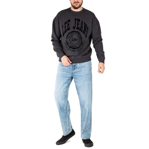 LEE CREW SEASONAL MĘSKA BLUZA KLASYCZNA LOGO NADRUK WASHED BLACK L84KRYON Lee XXL YouNeedit.pl