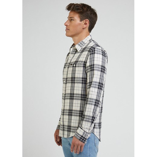 Lee koszula męska z klasycznym kołnierzykiem biała jesienna casualowa 