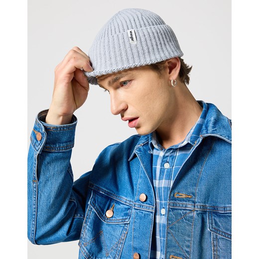 WRANGLE SIGN OFF MĘSKA CZAPKA BEANIE ZIMOWA CIEPŁA PEARL BLUE 112356871 W0M9007566 ze sklepu YouNeedit.pl w kategorii Czapki zimowe męskie - zdjęcie 180322256