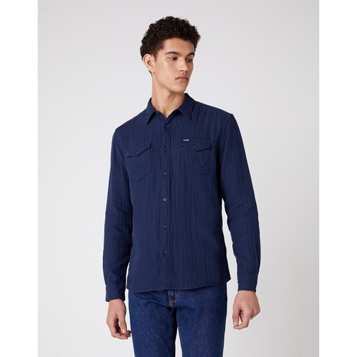 WRANGLER LS 2PKT FLAP SHIRT MĘSKA KOSZULA NAVY W5A53U114 112130047 ze sklepu YouNeedit.pl w kategorii Koszule męskie - zdjęcie 180322638