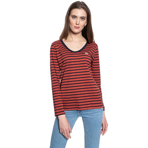 DAMSKA KOSZULKA Z DŁUGIM RĘKAWEM LEE LS SCOOP NECK TEE REGULAR FIT RED OCHRE L44DYKOE 112109832 ze sklepu YouNeedit.pl w kategorii Bluzki damskie - zdjęcie 180323299