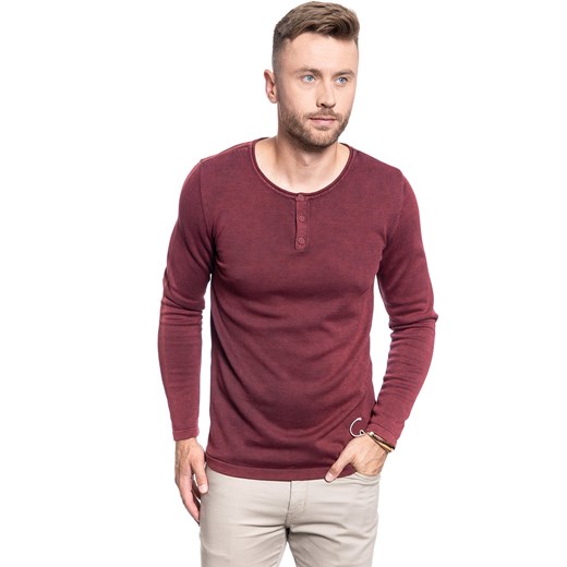 SWETER MĘSKI MUSTANG EMIL H HENLEY RHUBARB 1009134 7194 ze sklepu YouNeedit.pl w kategorii Swetry męskie - zdjęcie 180323578