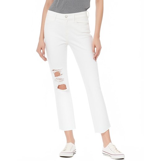 DAMSKIE SPODNIE JEANSOWE WRANGLER RETRO STRAIGHT WHITE DESTROYED W238DM13H 112127869 ze sklepu YouNeedit.pl w kategorii Jeansy damskie - zdjęcie 180323827