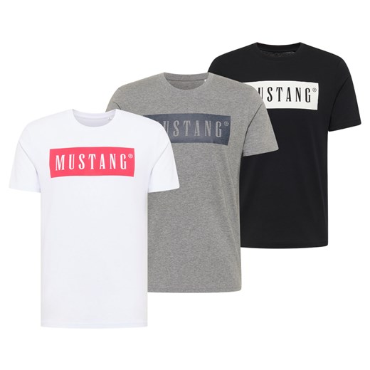 3PAK MUSTANG STYLE ALEX C LOGO TEE MĘSKI T-SHIRT KOSZULKI NADRUK CZARNY BIAŁY SZARY 1013223 ze sklepu YouNeedit.pl w kategorii T-shirty męskie - zdjęcie 180323828