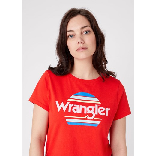 DAMSKI T-SHIRT WRANGLER SS RAINBOW TEE FLAME RED W7ZBD3R06 112132195 Wrangler S YouNeedit.pl