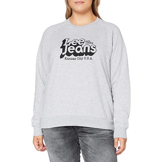 LEE GRAPHIC CREW SWS DAMSKA BLUZA KLASYCZNA LOGO NADRUK GREY MELE L53TTXMP 112112533 ze sklepu YouNeedit.pl w kategorii Bluzy damskie - zdjęcie 180323905