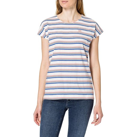 LEE DAMSKA KOSZULKA Z KRÓTKIM RĘKAWEM CAP SLEEVE TEE SUMMER BLUE L41FJXNJ 112108936 ze sklepu YouNeedit.pl w kategorii Bluzki damskie - zdjęcie 180324169