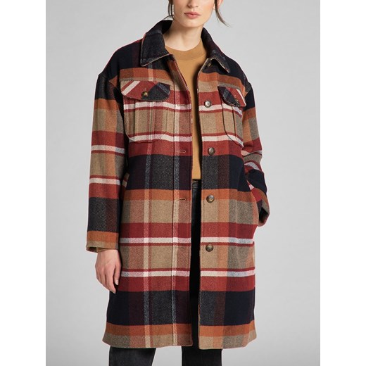 LEE WOOL COAT DAMSKIE PŁASZCZ W KRATĘ SKY CAPTAIN L57KSVHY 112113168 ze sklepu YouNeedit.pl w kategorii Płaszcze damskie - zdjęcie 180324175