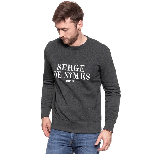 MUSTANG BLUZA Rubberprint Sweat ANTHRA MELANGE 1006373 4151 ze sklepu YouNeedit.pl w kategorii Bluzy męskie - zdjęcie 180324307