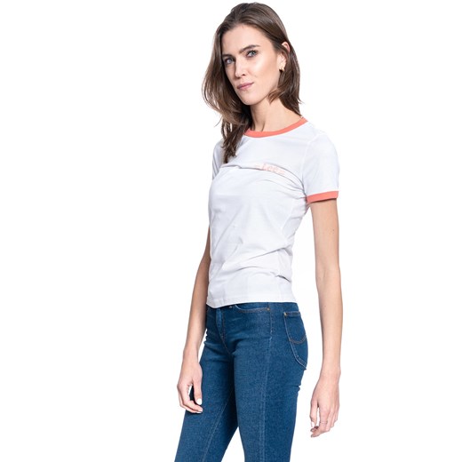 DAMSKI T-SHIRT LEE RINGER TEE SLIM FIT BRIGHT WHITE L40PEPLJ 112108662 ze sklepu YouNeedit.pl w kategorii Bluzki damskie - zdjęcie 180324498