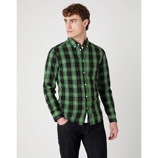 MĘSKA KOSZULA WRANGLER LS 1 PKT BUTTON DOWN ARTICHOKE GREEN W5F34MG14 112130123 ze sklepu YouNeedit.pl w kategorii Koszule męskie - zdjęcie 180324526