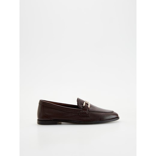 Reserved - Skórzane loafersy - mahoniowy ze sklepu Reserved w kategorii Mokasyny damskie - zdjęcie 180325208