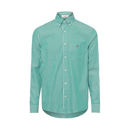 Gant Męska koszula casual Mężczyźni Regular Fit Bawełna zielony w paski ze sklepu vangraaf w kategorii Koszule męskie - zdjęcie 180325576