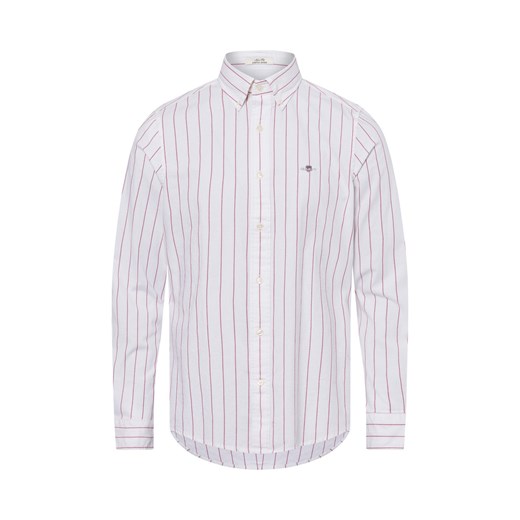 Gant Męska koszula casual Mężczyźni Slim Fit Bawełna biały w paski ze sklepu vangraaf w kategorii Koszule męskie - zdjęcie 180325578
