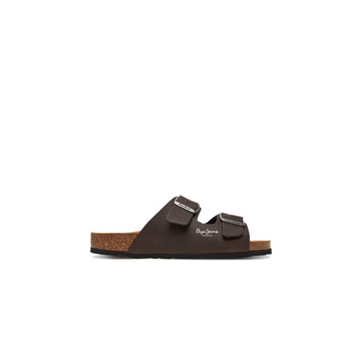 Pepe Jeans Klapki PMS90108 Brązowy ze sklepu MODIVO w kategorii Klapki męskie - zdjęcie 180328918