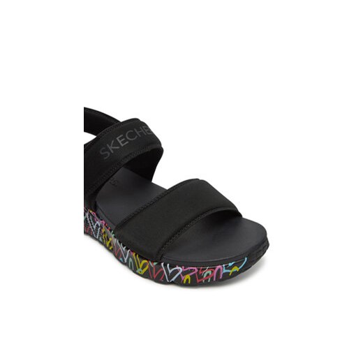 Sandały damskie Skechers casualowe płaskie z klamrą 
