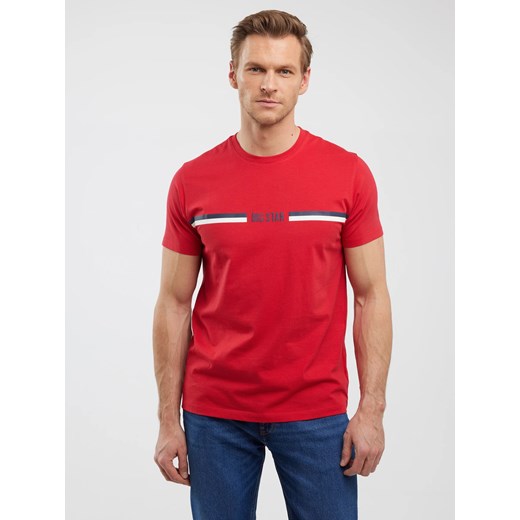 Koszulka męska z nadrukiem czerwona Lexor 603 ze sklepu Big Star w kategorii T-shirty męskie - zdjęcie 180330099