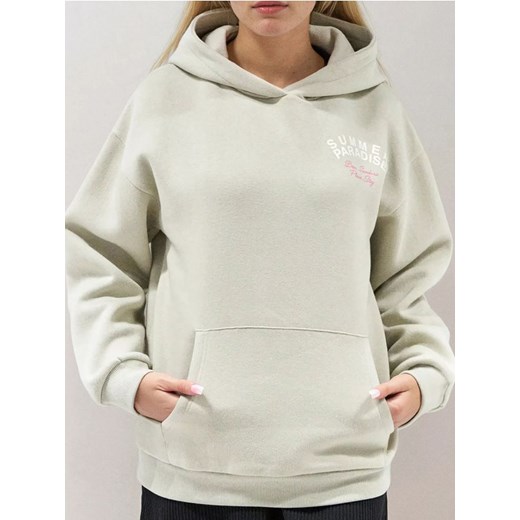 Sinsay - Bluza hoodie z nadrukiem - zielony ze sklepu Sinsay w kategorii Bluzy damskie - zdjęcie 180331859