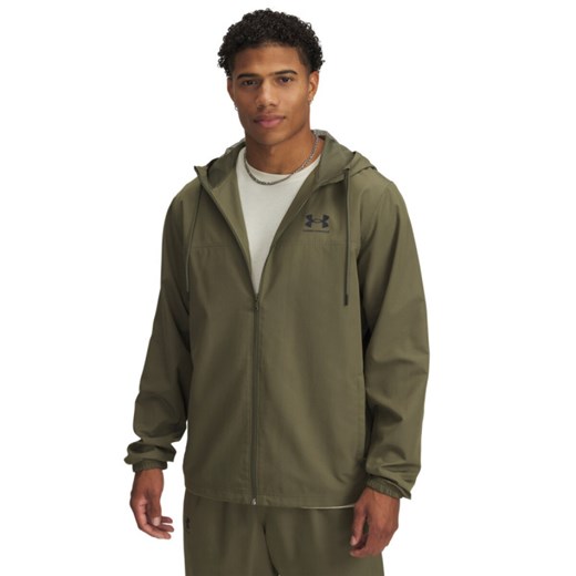 Męska kurtka wiatrówka Under Armour UA Rival Woven - khaki ze sklepu Sportstylestory.com w kategorii Kurtki męskie - zdjęcie 180333856