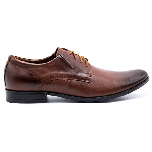 Buty męskie wizytowe 299T9LU brązowe ze sklepu butyolivier w kategorii Buty eleganckie męskie - zdjęcie 180334326