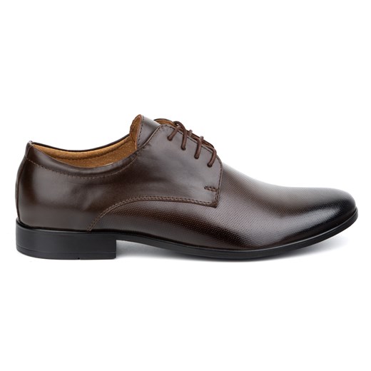 Buty męskie skóra wizytowe 271T9LU ciemny brąz ze sklepu butyolivier w kategorii Buty eleganckie męskie - zdjęcie 180335116