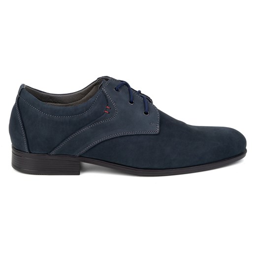 Buty męskie skórzane eleganckie granatowe - Model 4683 ze sklepu butyolivier w kategorii Buty eleganckie męskie - zdjęcie 180335777