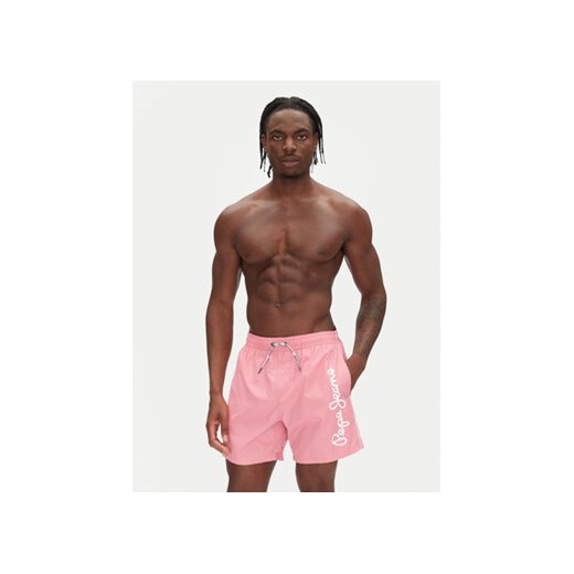 Pepe Jeans Szorty kąpielowe Logo PMB10419 Różowy Regular Fit Pepe Jeans L MODIVO