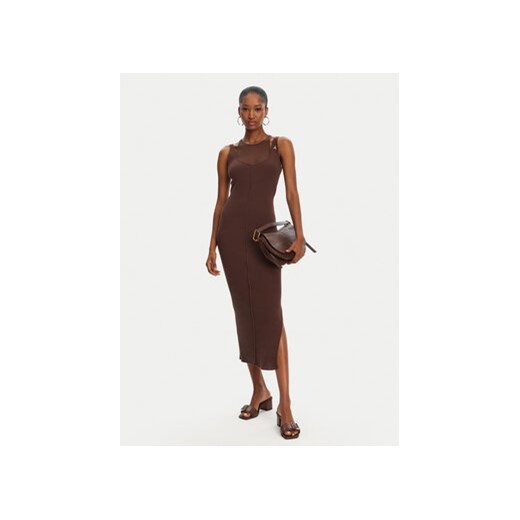 Patrizia Pepe Sukienka dzianinowa 2A2873/K258-B825 Brązowy Regular Fit Patrizia Pepe I MODIVO