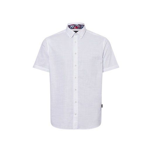 Bugatti Męska koszula casual Mężczyźni Slim Fit Bawełna biały jednolity ze sklepu vangraaf w kategorii Koszule męskie - zdjęcie 180339367