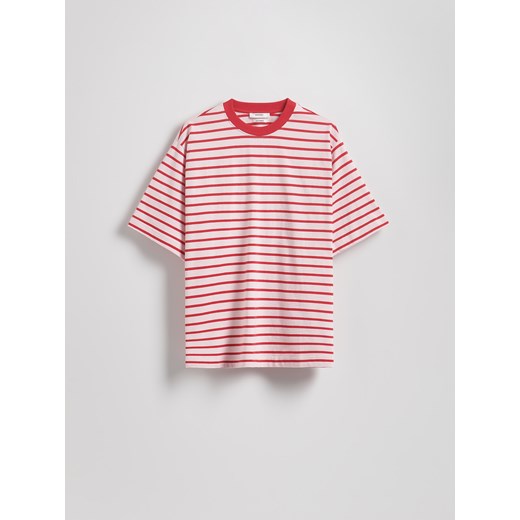 Reserved - Bawełniany t-shirt oversize - czerwony Reserved M Reserved