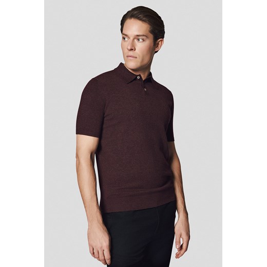 Koszulka Polo Bordowa z Wiskozą Nils ze sklepu Lancerto S.A. w kategorii T-shirty męskie - zdjęcie 180342667