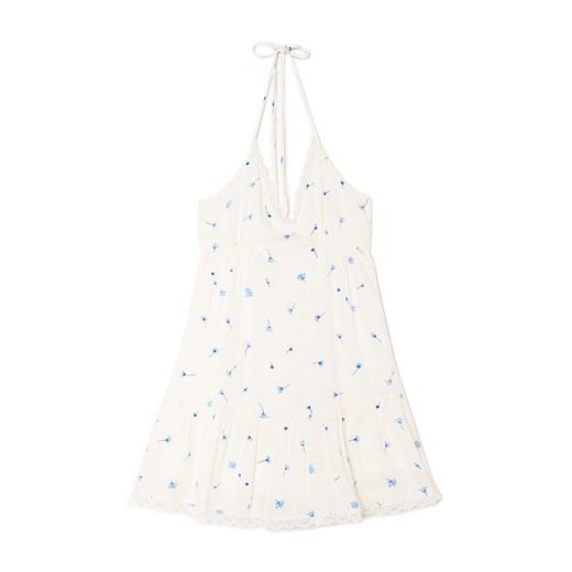 Cropp - Biała sukienka mini w kwiaty - biały Cropp XS Cropp