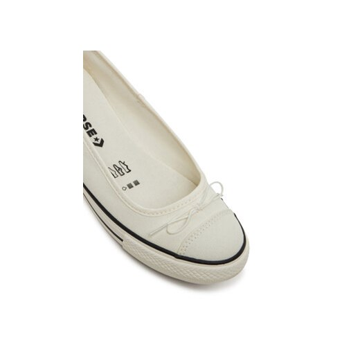 Balerinki Converse białe płaskie na lato casual 