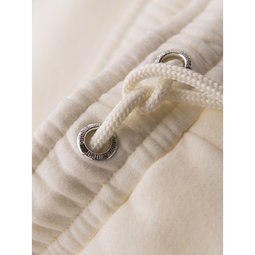 Szorty dresowe unisex ze ściągaczem w pasie – kremowe V2 OU-SRBC-0101 ze sklepu ombre w kategorii Spodenki męskie - zdjęcie 180348155