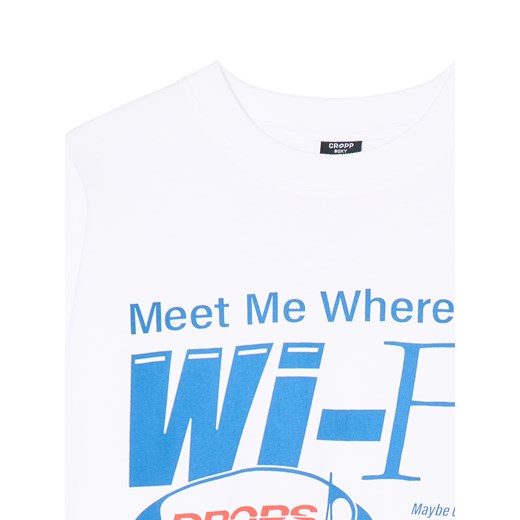 Cropp - Biała koszulka z motywem Wi-Fi - biały Cropp XS Cropp
