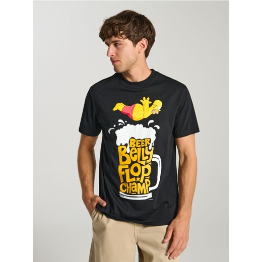 Sinsay - Bawełniana koszulka z nadrukiem The Simpsons - czarny ze sklepu Sinsay w kategorii T-shirty męskie - zdjęcie 180350335