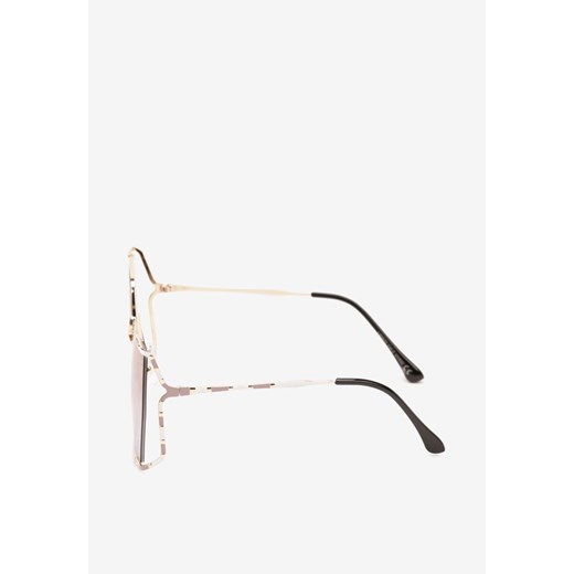 Fioletowe Geometryczne Okulary Przeciwsłoneczne z Filtrem UV Froelia ONE SIZE wyprzedaż born2be.pl