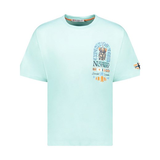 Geographical Norway Koszulka &quot;Jakado&quot; w kolorze turkusowym ze sklepu Limango Polska w kategorii T-shirty męskie - zdjęcie 180352557
