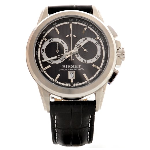 Zegarek BISSET STRATUS II BSCX14 - 2 LATA GWARANCJI, WYSYŁKA GRATIS !!! happytime-com-pl czarny elegancki