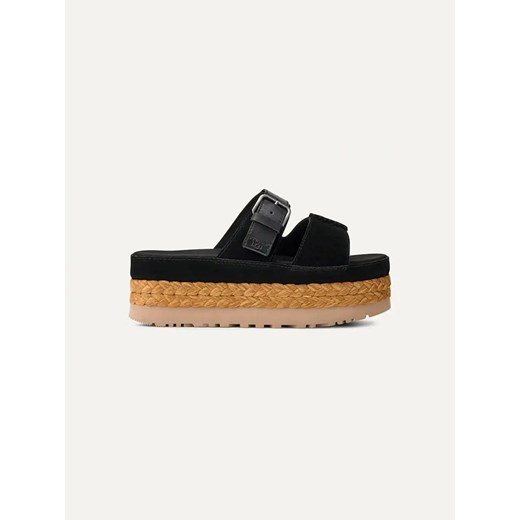 UGG Skórzane klapki &quot;Aubrey&quot; w kolorze czarnym ze sklepu Limango Polska w kategorii Klapki damskie - zdjęcie 180354955