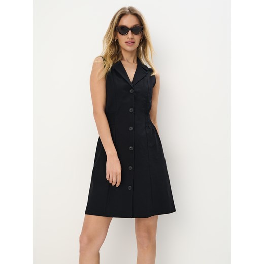 Mohito - Bawełniana sukienka mini - czarny ze sklepu Mohito w kategorii Sukienki - zdjęcie 180355087