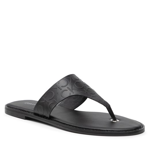 Japonki Calvin Klein Almond Flat Tp Slide Hf HW0HW01159 Czarny Calvin Klein 37 eobuwie.pl